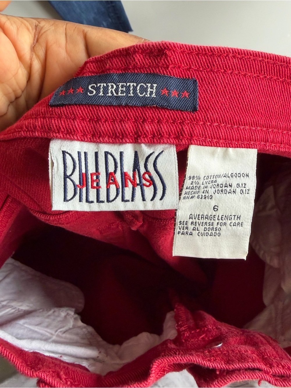 Vintage High-Waist Red Denim Bermuda Shorts - Picture 4 of 4
